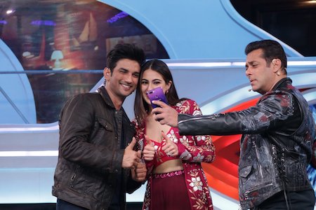 Salman Khan with Sara Ali Khan and Sushant Singh Rajput-1 - Bigg ...